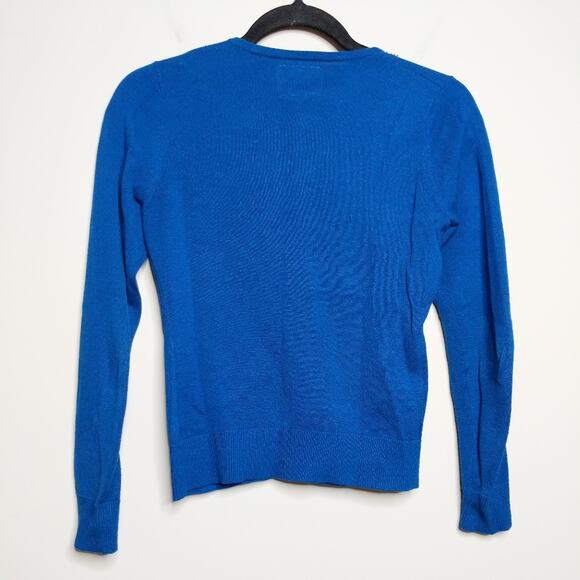 Anthro Tabitha Limabird Cardigan Blue Yellow Neon Embroidery XS - Picture 4 of 6